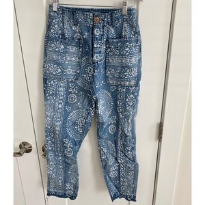 RARE Free People Patterned Jeans